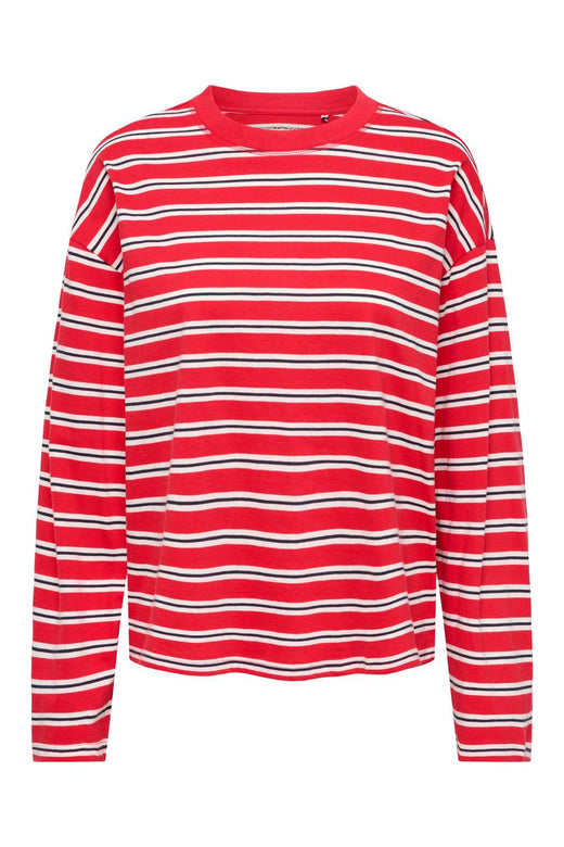 Only - Onlhappy L/S O-Neck Stripe Tee - 5201889 Lollipop Cloud Dancer + Night Sky Ina