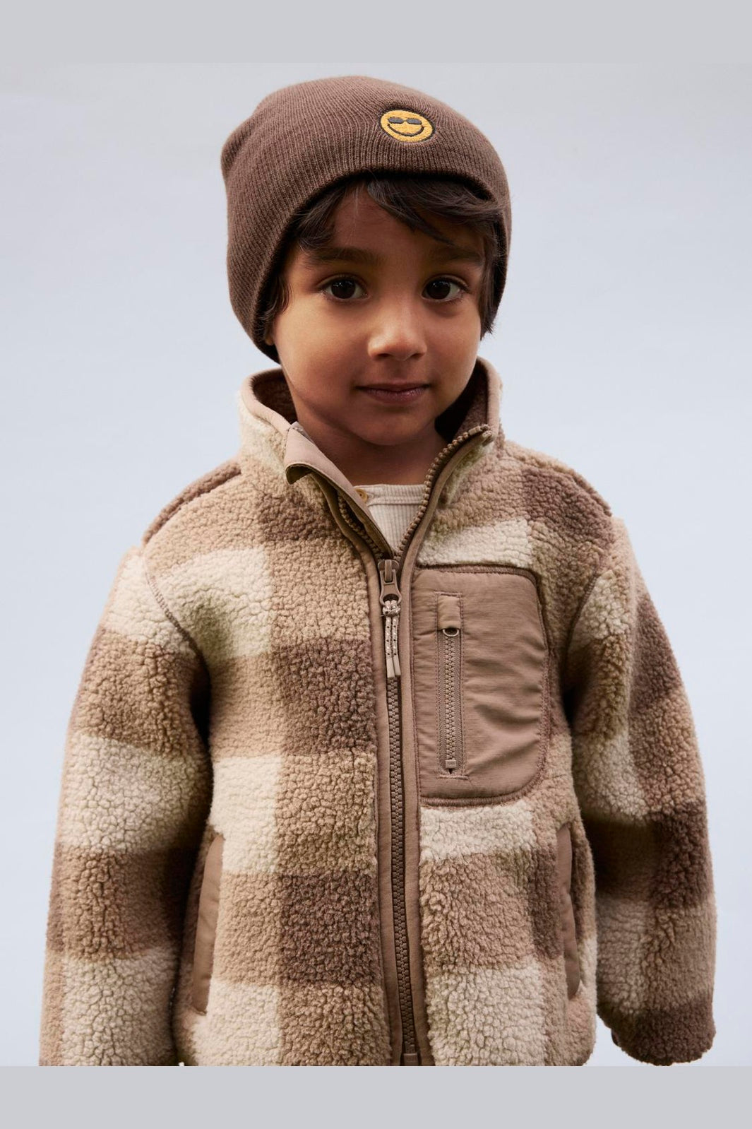 Name It - Nmmmonico Sherpa Jacket Check - 4893826 Fossil