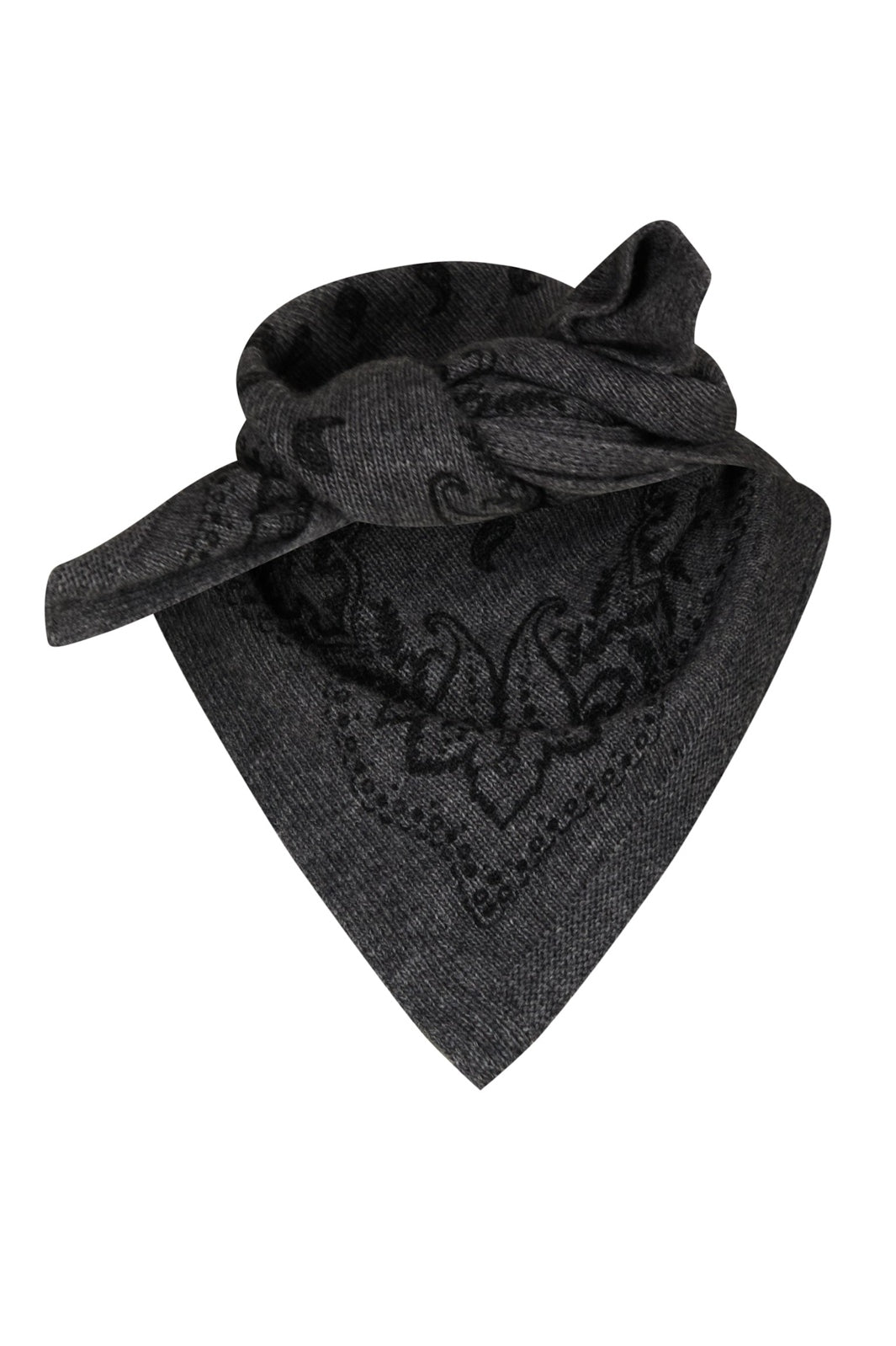 Neo Noir - Adelina Paisley Knit Scarf 169506 - 136 - Antracit Melange