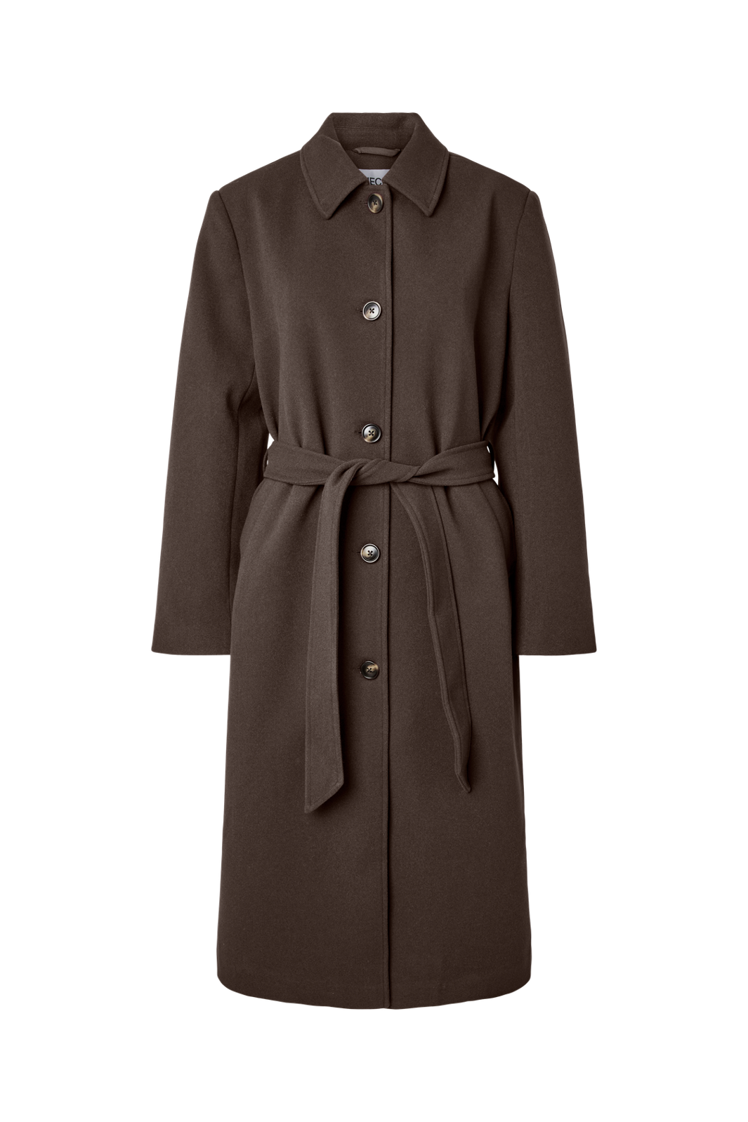 Pieces - Pcaya Long Coat - 5102327 Hot Fudge