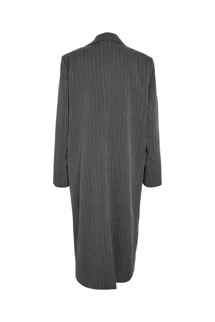 Noisy May - Nmcelia L/S Long Oversize Blazer Tnt/20 - 5213553 Charcoal Gray Pinstripe