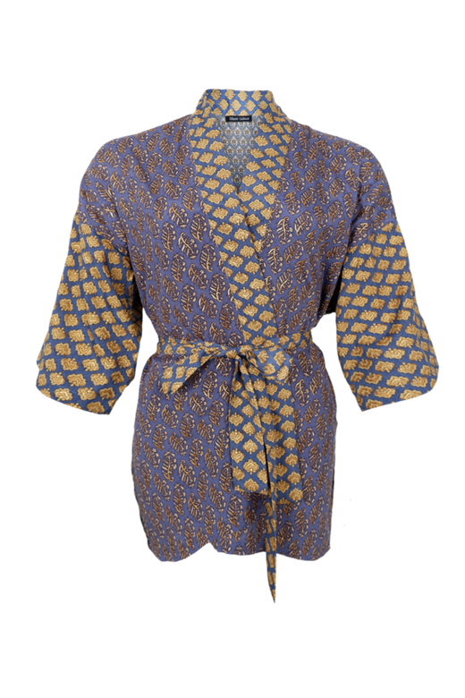 Black Colour - Bcluna Short Kimono 39149 - Blue Passion