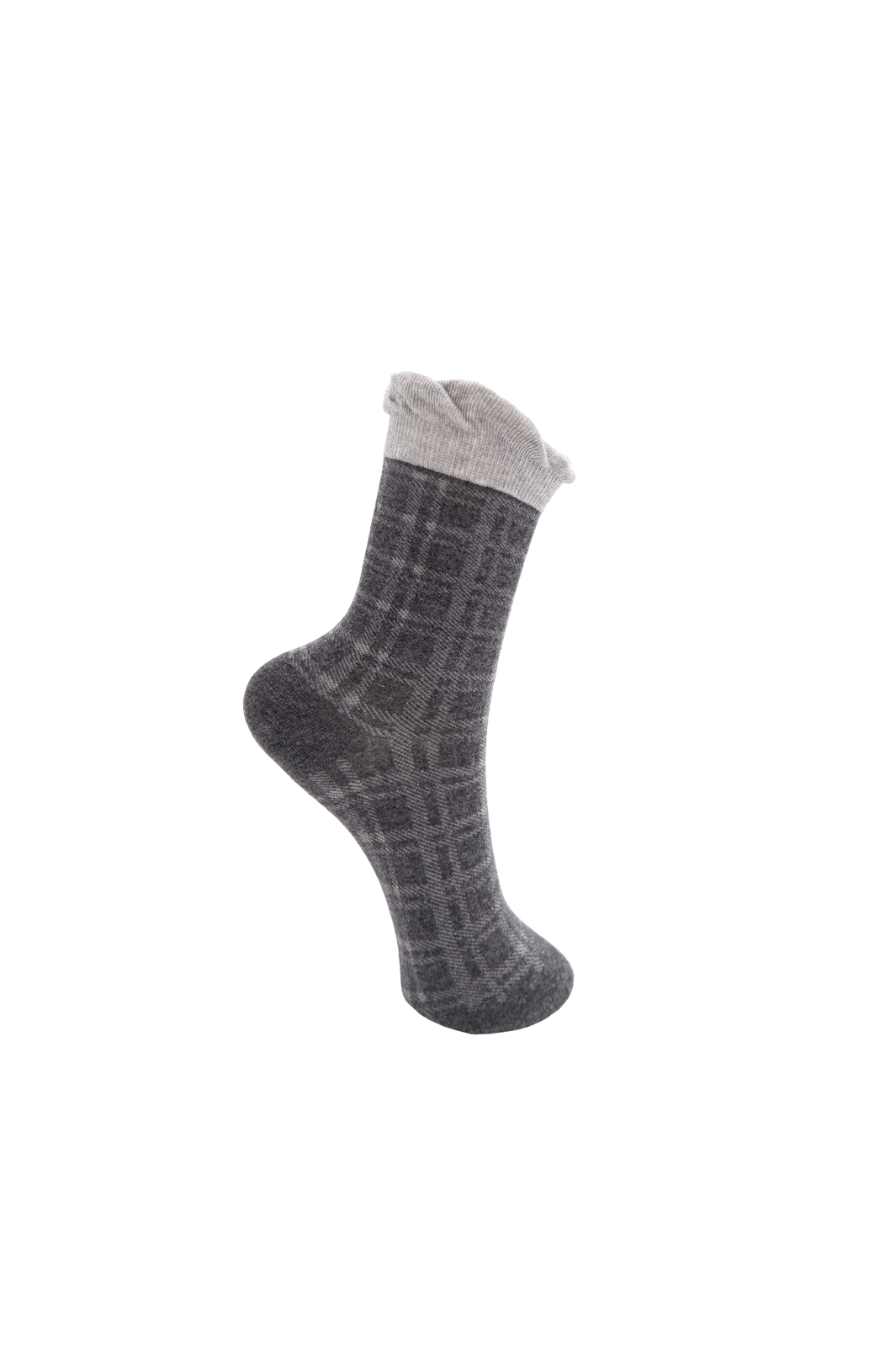 Black Colour - Bccheckie Sock 8562 - Dk. Grey
