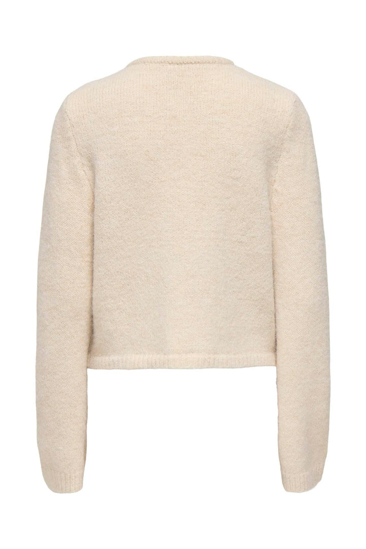 Only - Onlzaggie Ls Button Cardi Cc Knt - 5101282 Birch Mel/Pearl Button