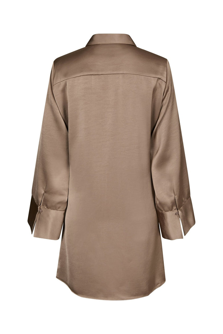 Neo Noir - Biria Heavy Sateen Dress 166792 - 811 - Dark Taupe