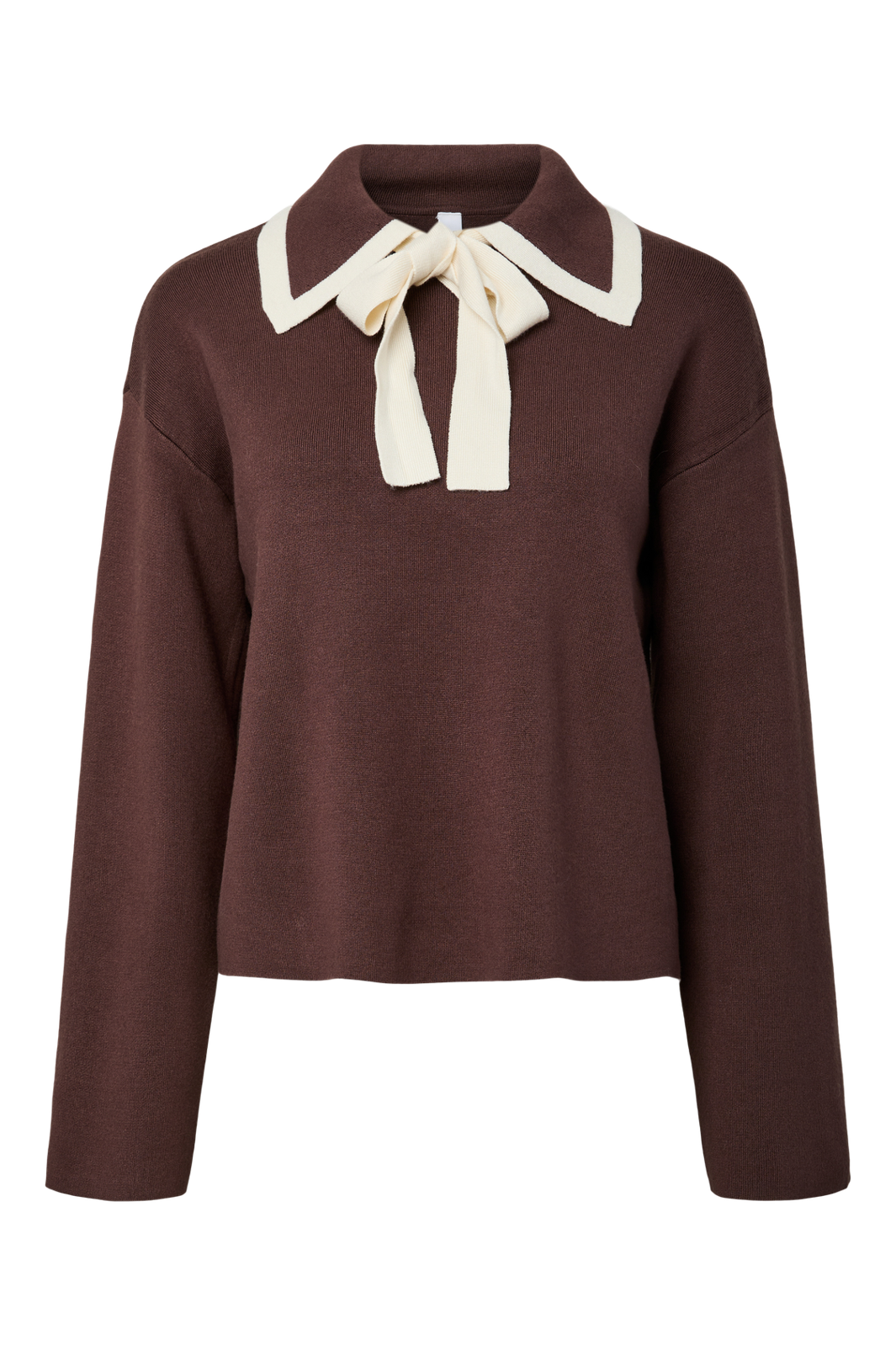 YAS - Yasjosie Ls Bow Knit Top - 5091003 Chocolate Brown