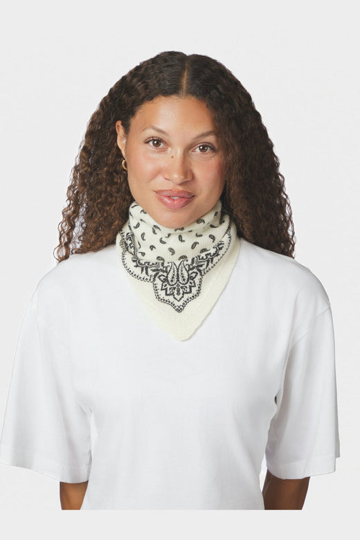 Neo Noir - Ariya Paisley Knit Scarf 171220 - 121 - Off White