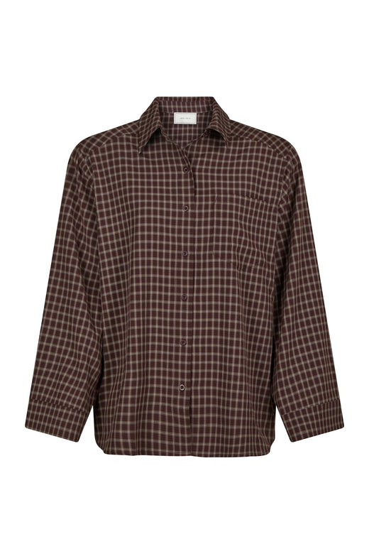 Neo Noir - Anella Check Shirt 170207 - 345 - Chocolate Plum