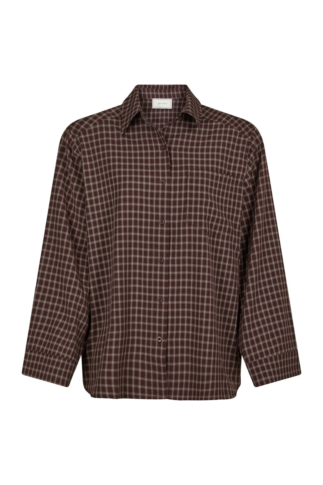 Neo Noir - Anella Check Shirt 170207 - 345 - Chocolate Plum