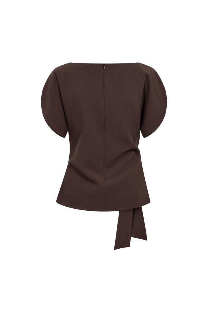 Co´Couture - Acilecc Pleat Ss Blouse 500458 - 20002 - Brown