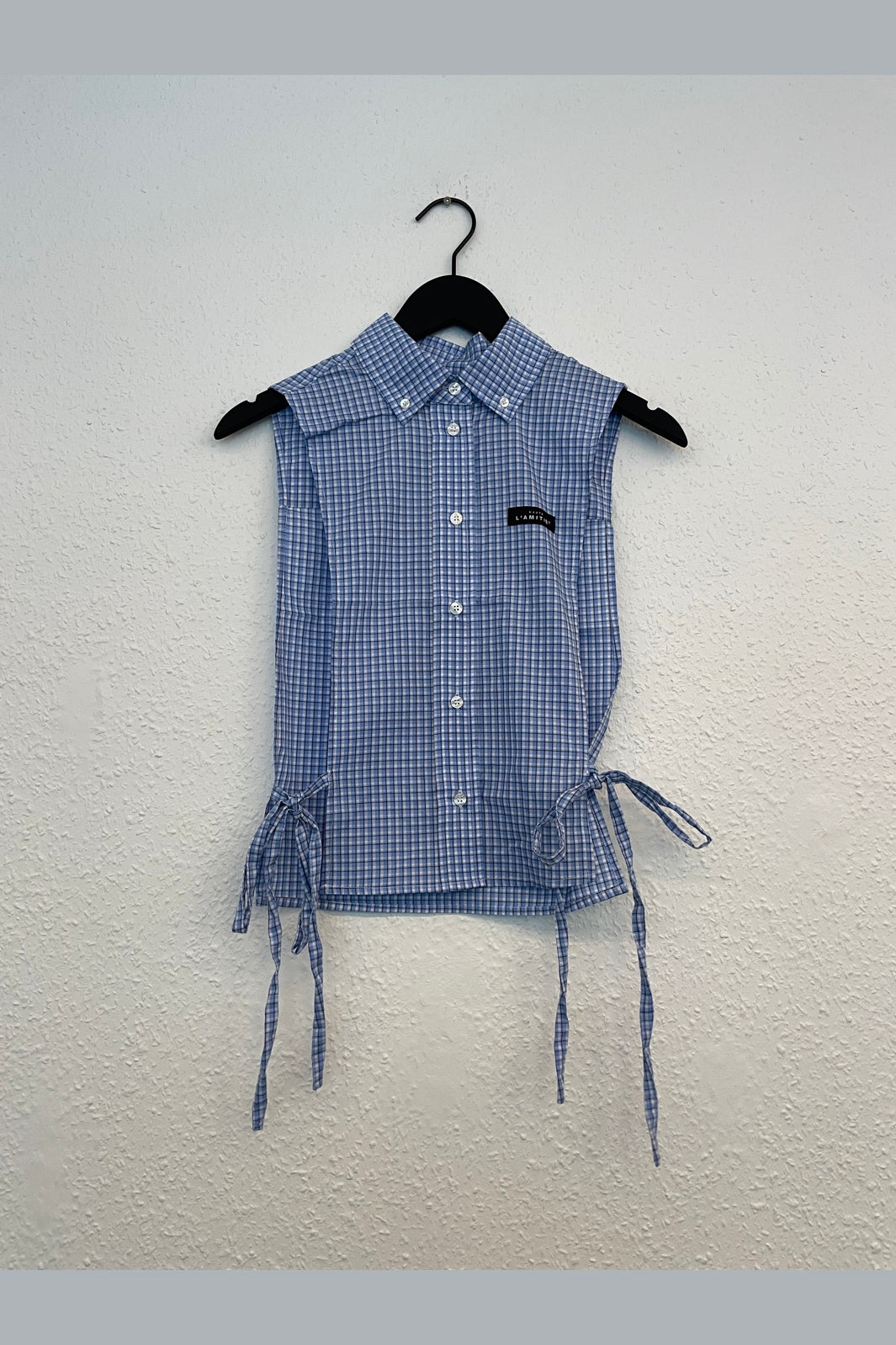 Haute L'Amitié - Front Lap Blue Check Shirt HL11083 - Pale Blue