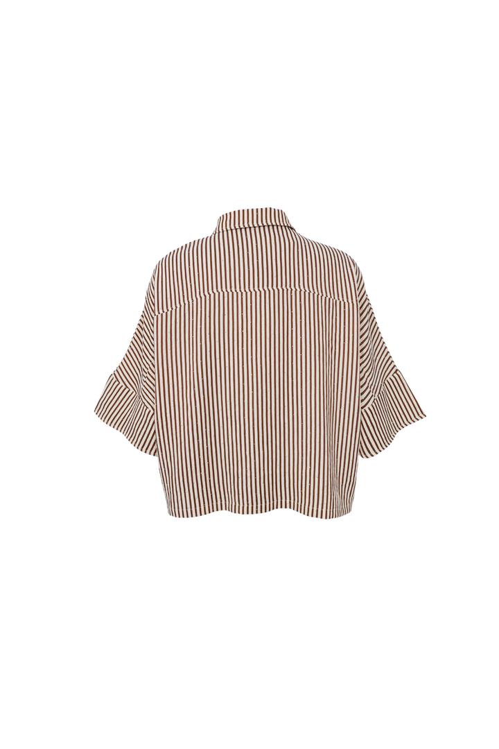 Black Colour - Bcstarry Loose Strass Shirt 41063 - Tobacco