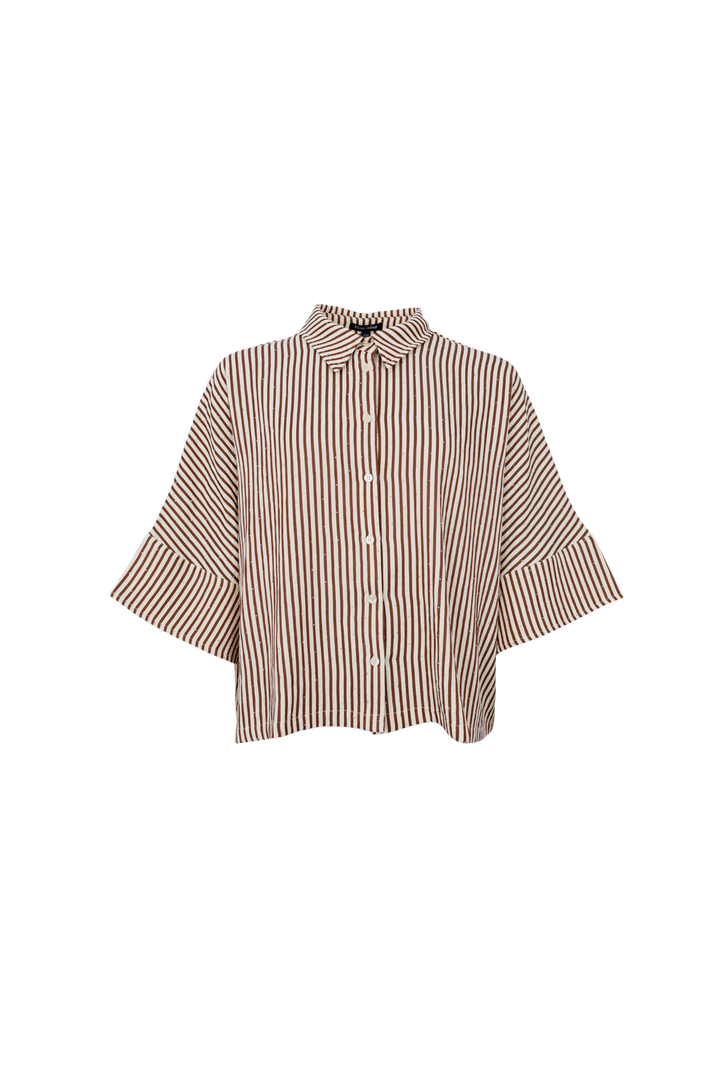 Black Colour - Bcstarry Loose Strass Shirt 41063 - Tobacco