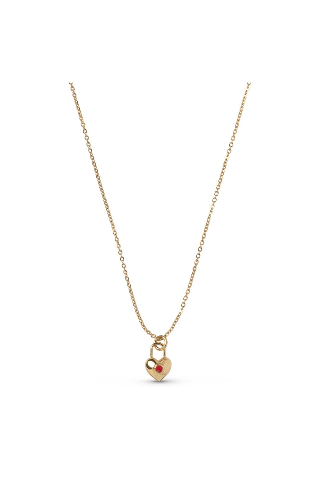 Enamel Copenhagen - Necklace, Heart Keeper N157GB - Red
