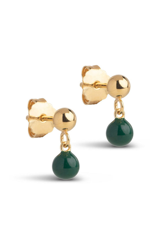 Enamel Copenhagen - Studs, Mina E439G - Petrol Green Øreringe 