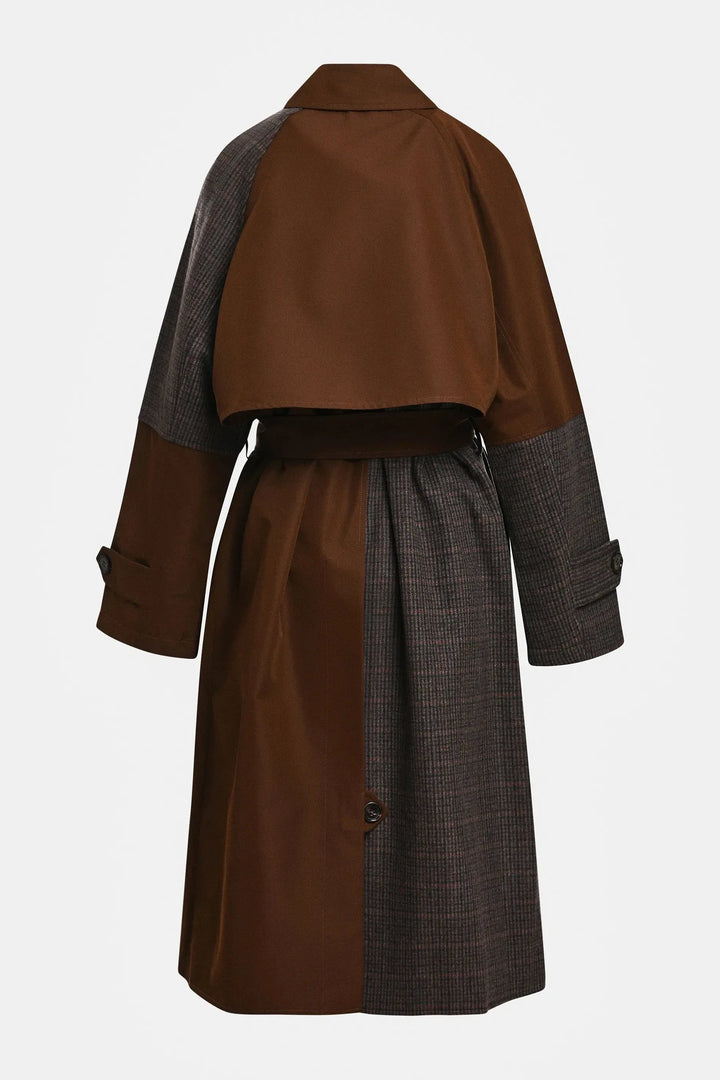 Essentiel Antwerp - Kagu Patchwork Trench Coat - K1ba Combo1 Bear Me Frakker 