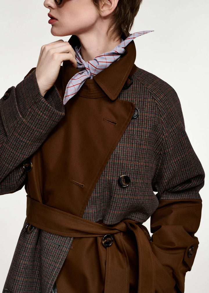 Essentiel Antwerp - Kagu Patchwork Trench Coat - K1ba Combo1 Bear Me Frakker 
