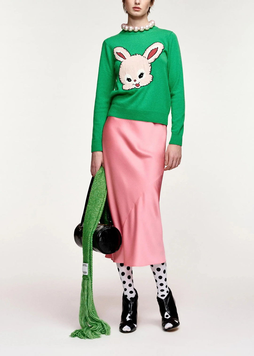 Essentiel Antwerp - Kapital Jacquard Rabbit Pull - K3kq Combo3 Kiwi Queen Bluser 