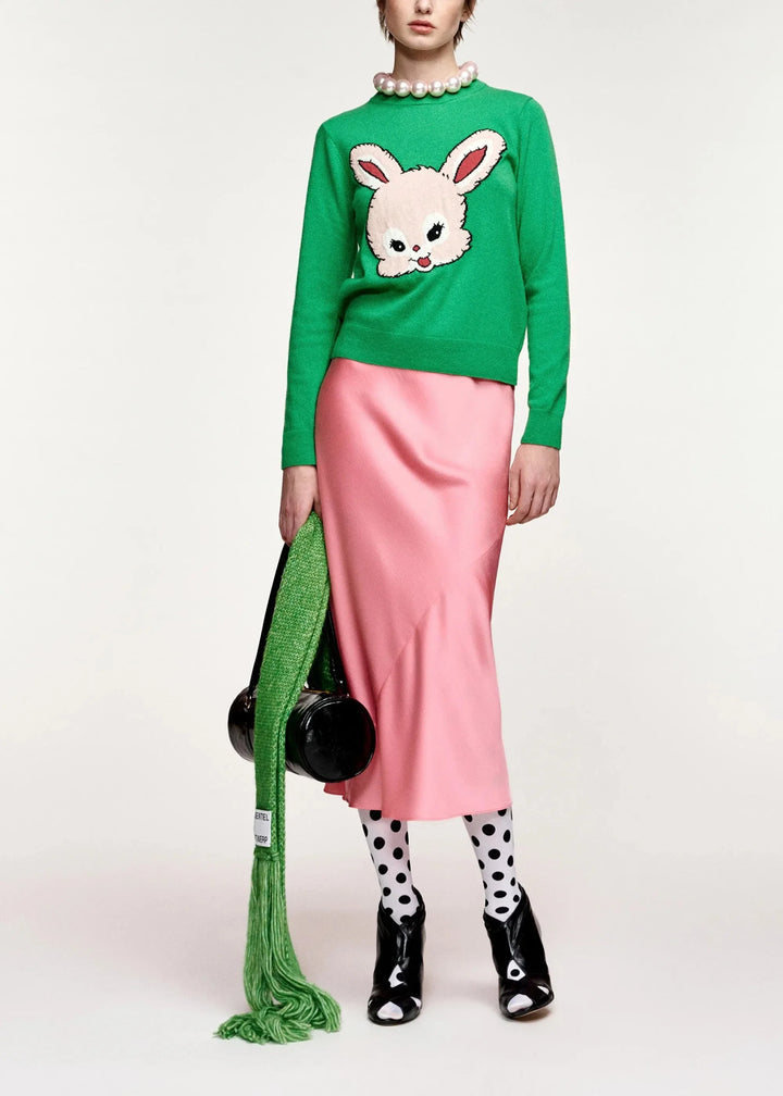 Essentiel Antwerp - Kapital Jacquard Rabbit Pull - K3kq Combo3 Kiwi Queen Bluser 
