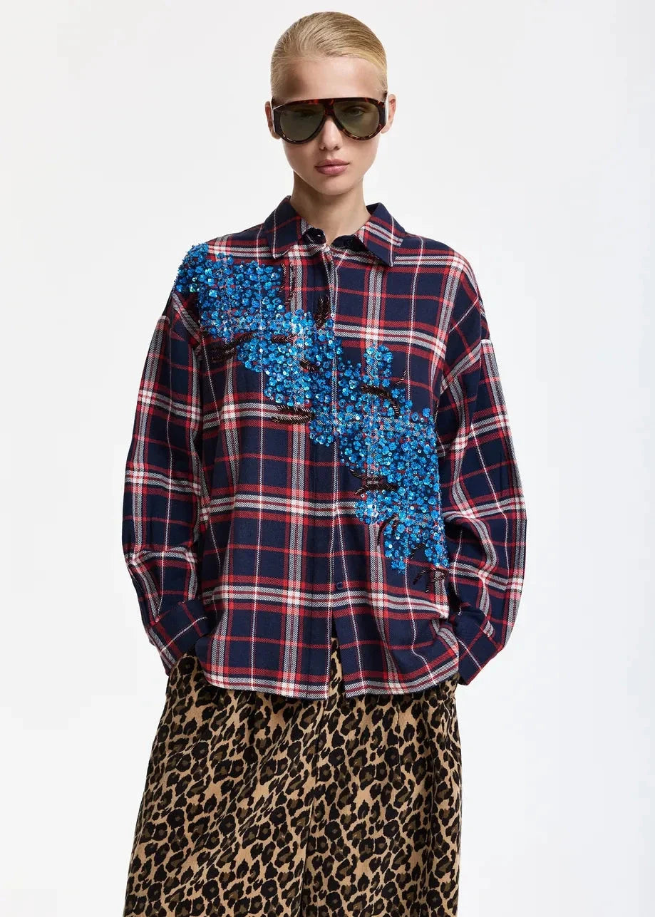 Essentiel Antwerp - Kirke Embellished Shirt - K1fs Combo1 Firestarter 