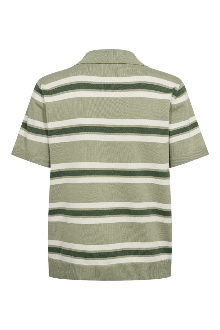 A-VIEW - Polo Stripe Knit Blouse AV5060 - 859 - Dusty Green