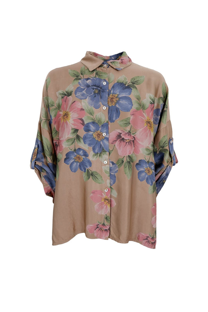 Przedsprzedaż - Black Colour - Bcemme Flower Shirt 40951 - Frappe