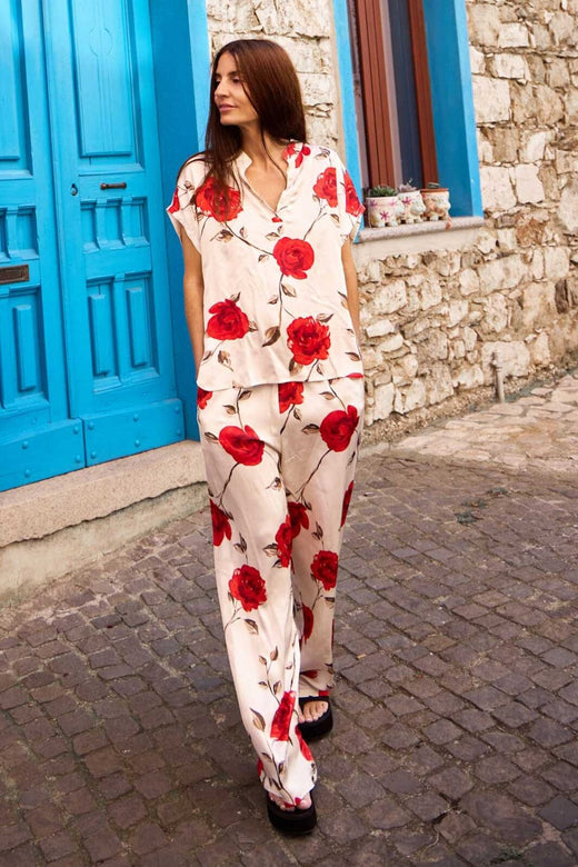 Black Colour - Bctiily Rose Pant 40963 - Red