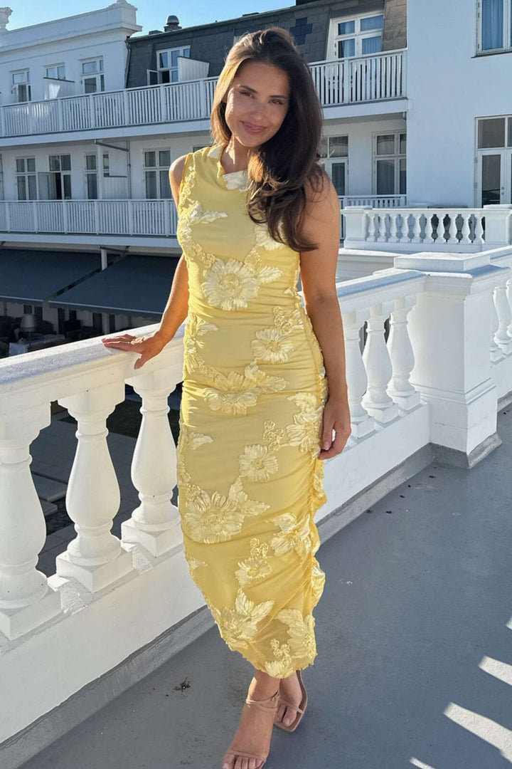 BYIC - Miraic Mesh Dress A23766 - Yellow Flower