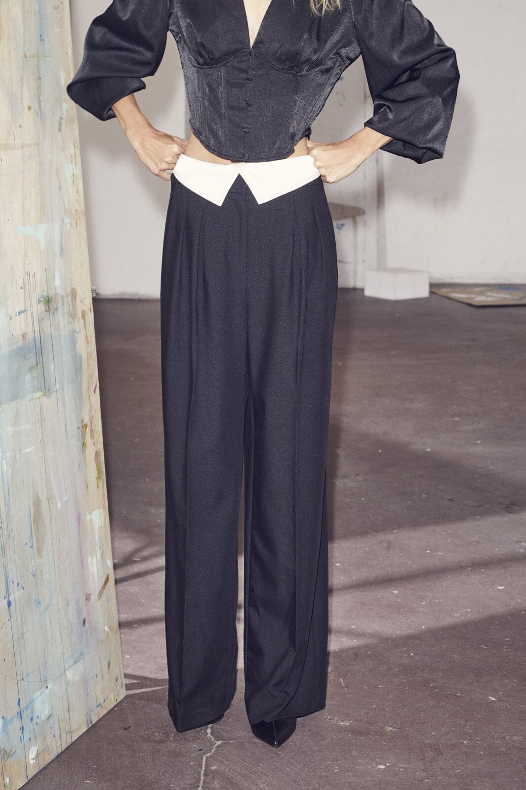 Forudbestilling - Co´couture - Taracc Flip Waist Pant - 96 Black Bukser 