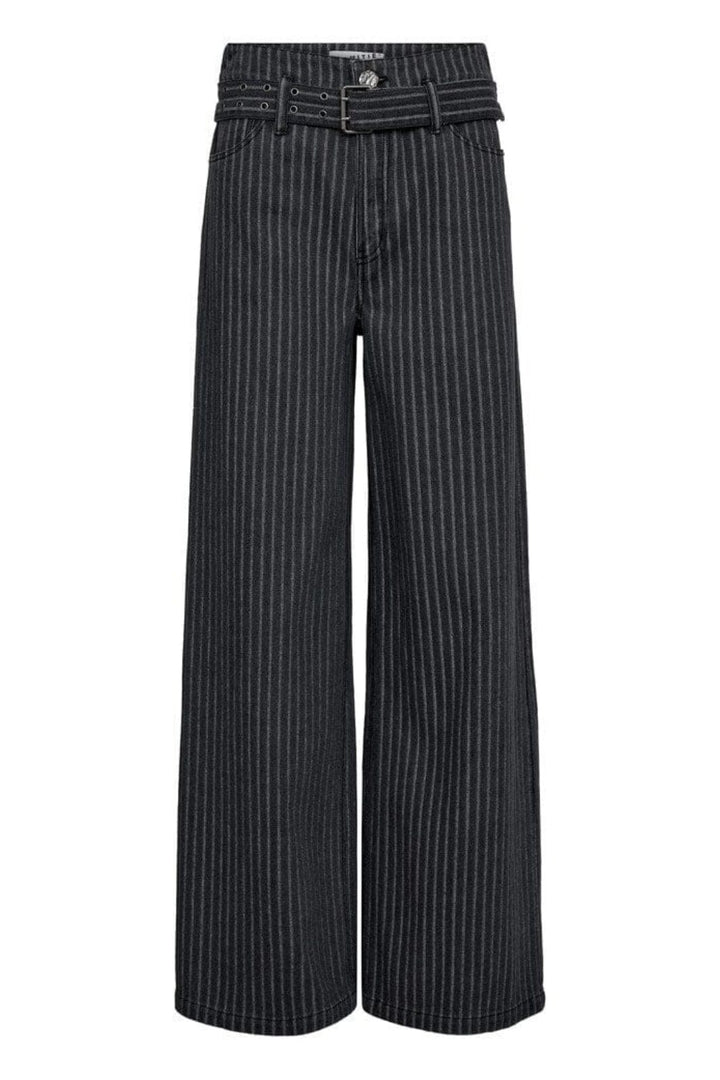 Haute L'Amitié - Lou Stripe Belt Jeans HL10175 - Dark Grey