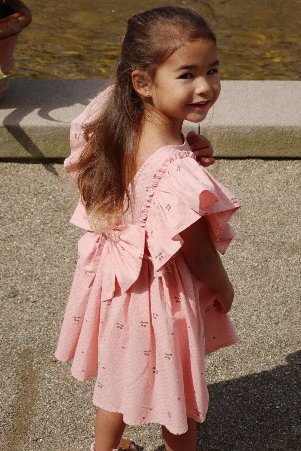 Konges Sløjd - Evia Bow Dress Gots Ks103055 - Cherry Coeur
