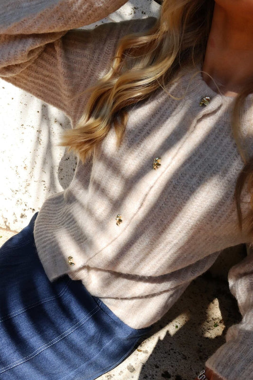 Forudbestilling - Liberte - Fro O-Neck Cardigan 22260 - Ivory