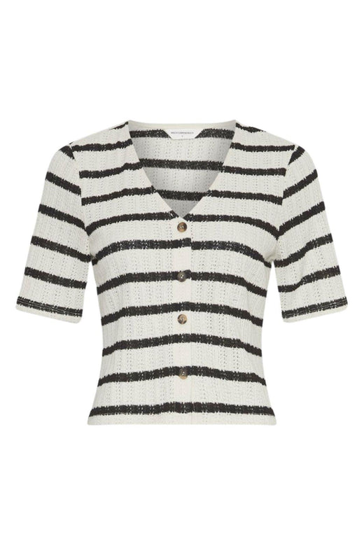 Forudbestilling - Moss Copenhagen - Mschkenja 2/4 Top Stp 19105 - Turtledove Blk Toppe 