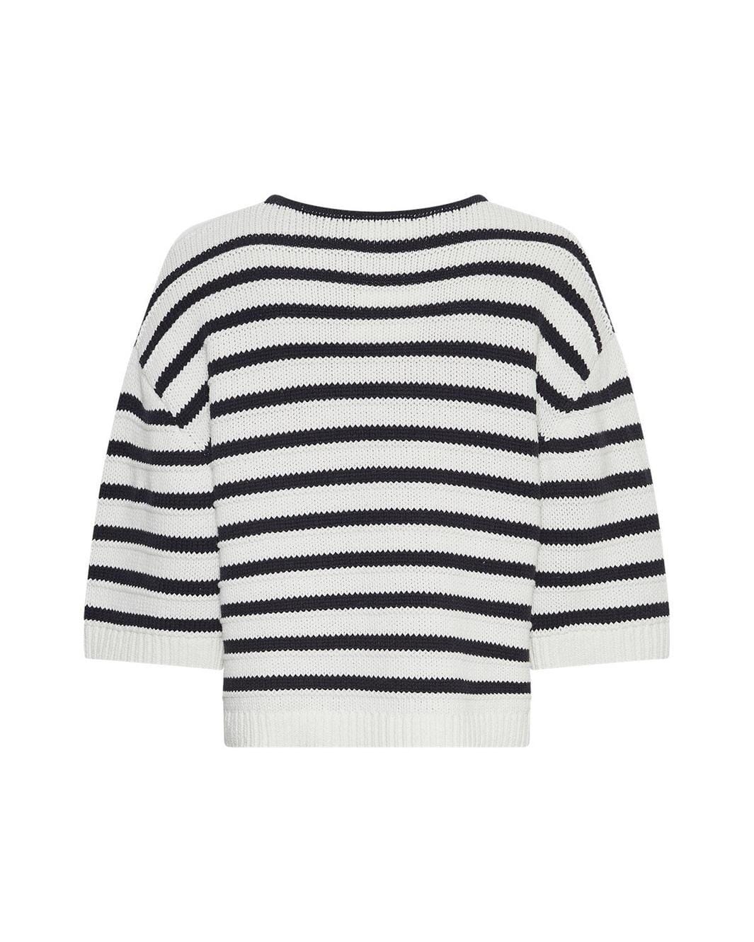 Forudbestilling - Moss Copenhagen - Mschleika Jillena 3/4 Pullover Stp 19177 - Egret Sky Cap Strikbluser 