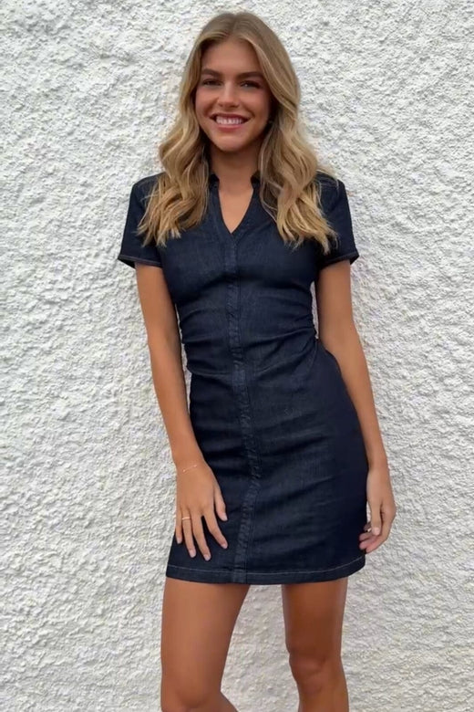 Forudbestilling - Neo Noir - Abel Denim Dress 164622 - 534 - Dark Blue Kjoler 