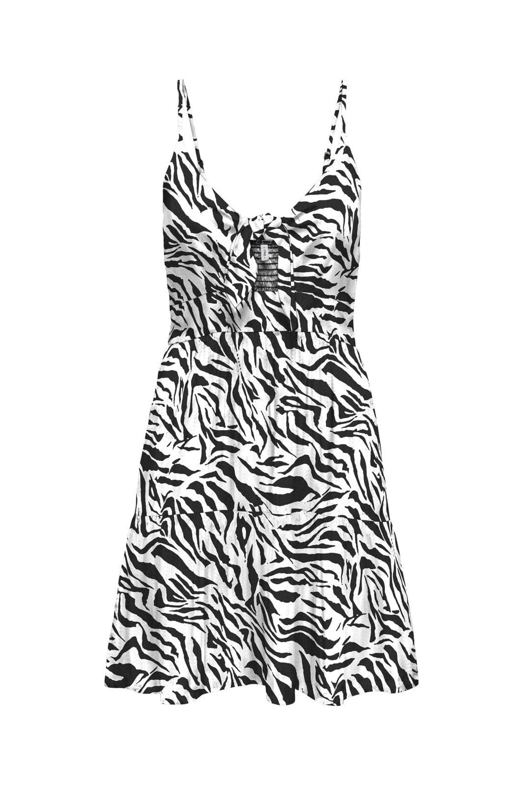 Only - Onljennie S/L Knot Short Dress Ox - 4948115 Black Zebra