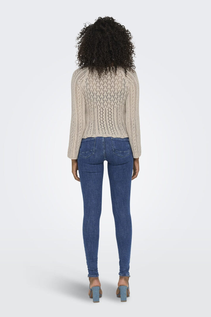 Forudbestilling - Only - Onlnola Life Ls Ruching Pullover Knt - 4030617 Pumice Stone Melange