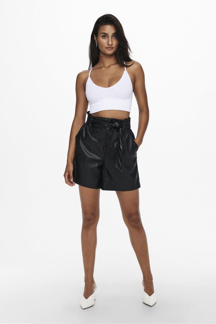 Only - Onlvicky Rib Seamless Vneck Top Acc - 3799604 Bright White