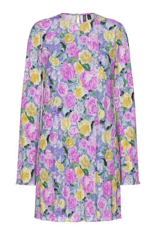 Pieces - Pcamber Ls Short Dress Kca - 4842926 Lavender Blurry Flowers