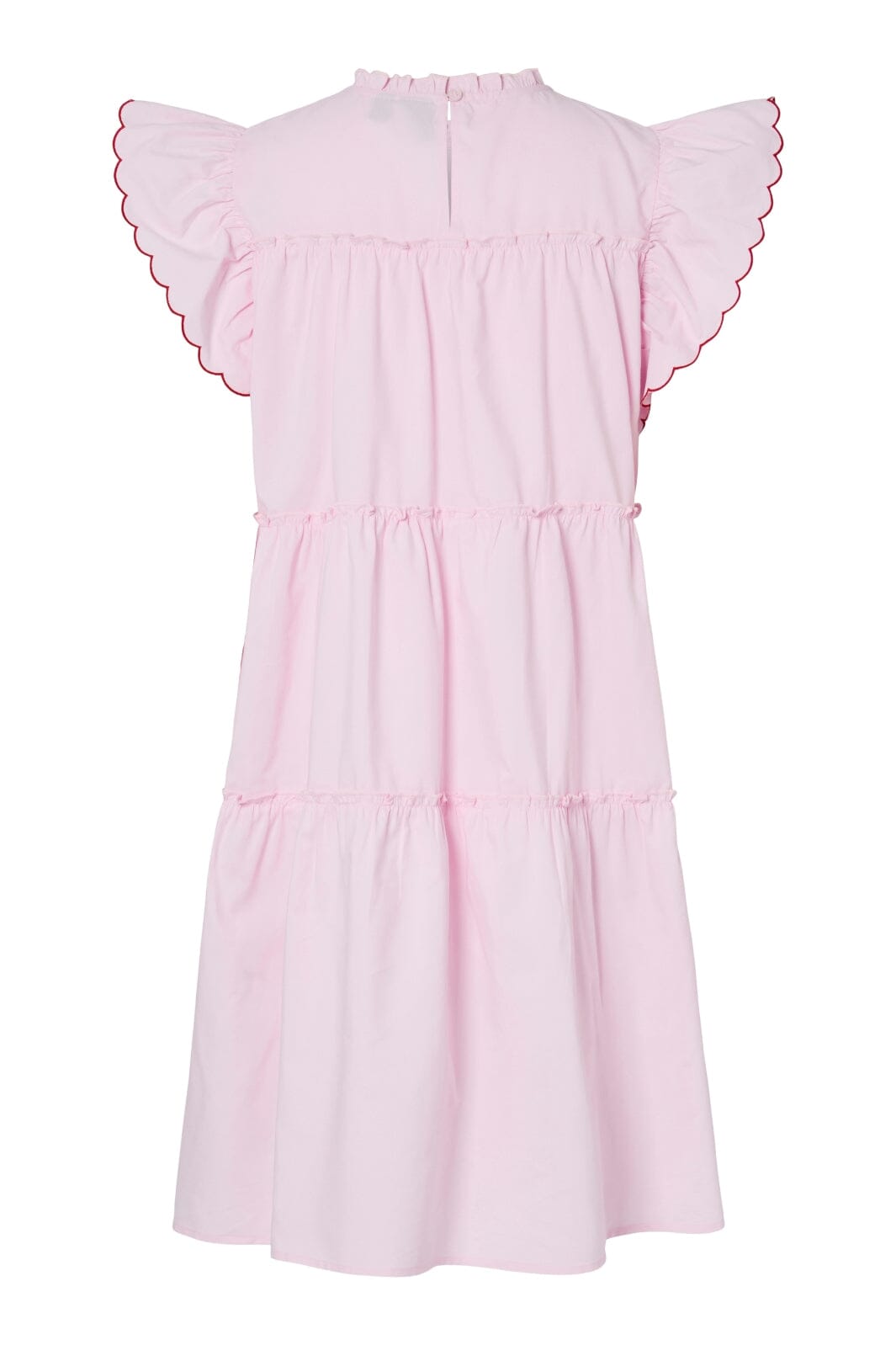 Pieces - Pcjilla Ss O-Neck Short Dress - 4864282 Pink Tulle Goji Berry Stitching