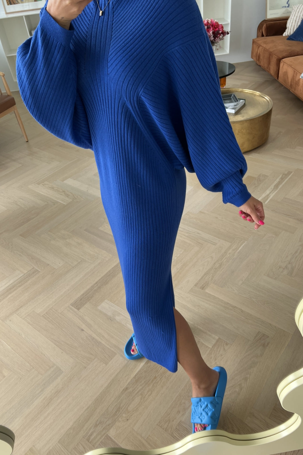 Forudbestilling - Valentin Studio - Cosy Knit Dress - Clear Blue (Midt/slut Juni) Kjoler 