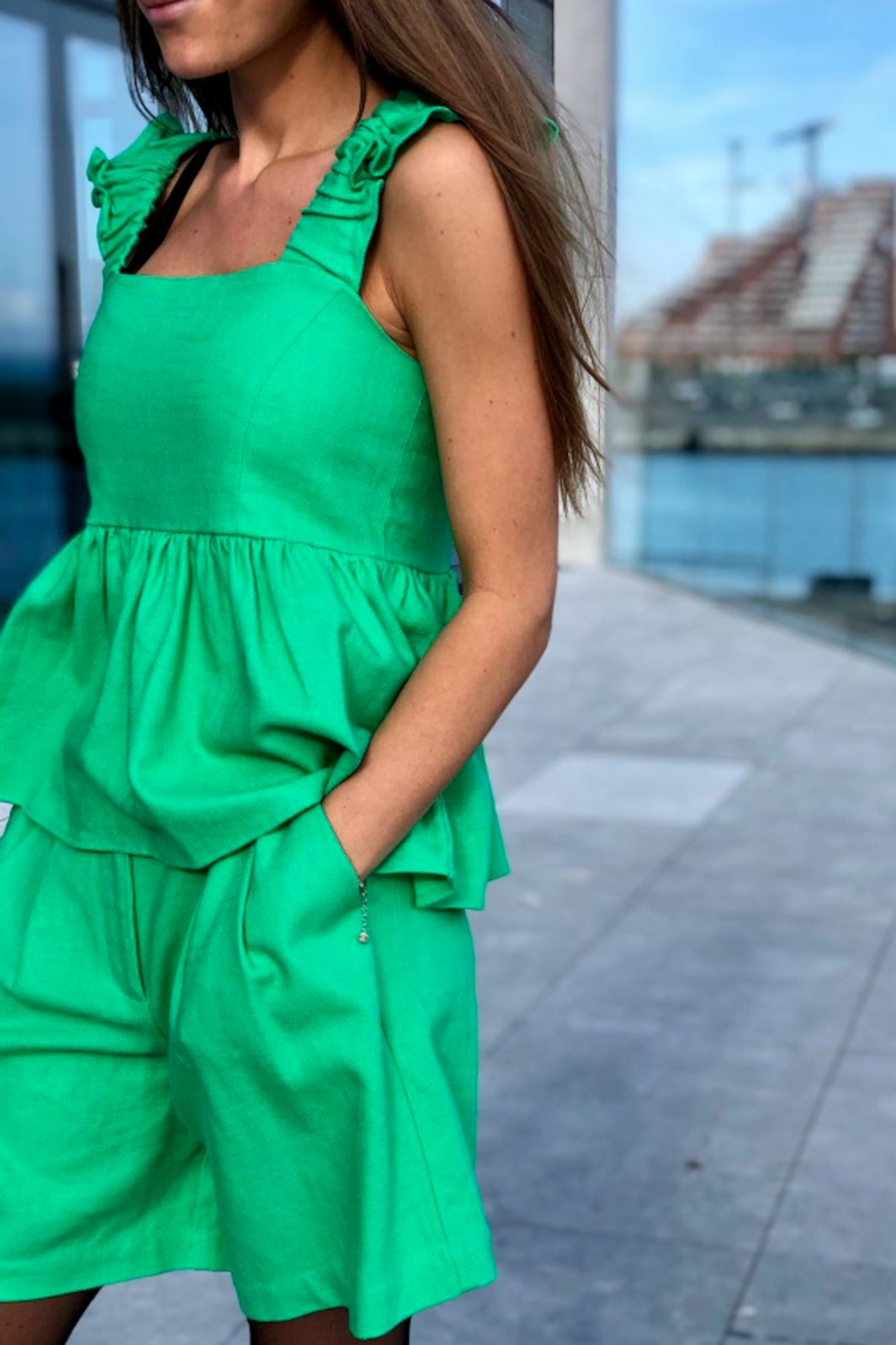 Forudbestilling - Y.A.S - YasIsma Hw Shorts - Irish Green (Marts) Shorts 