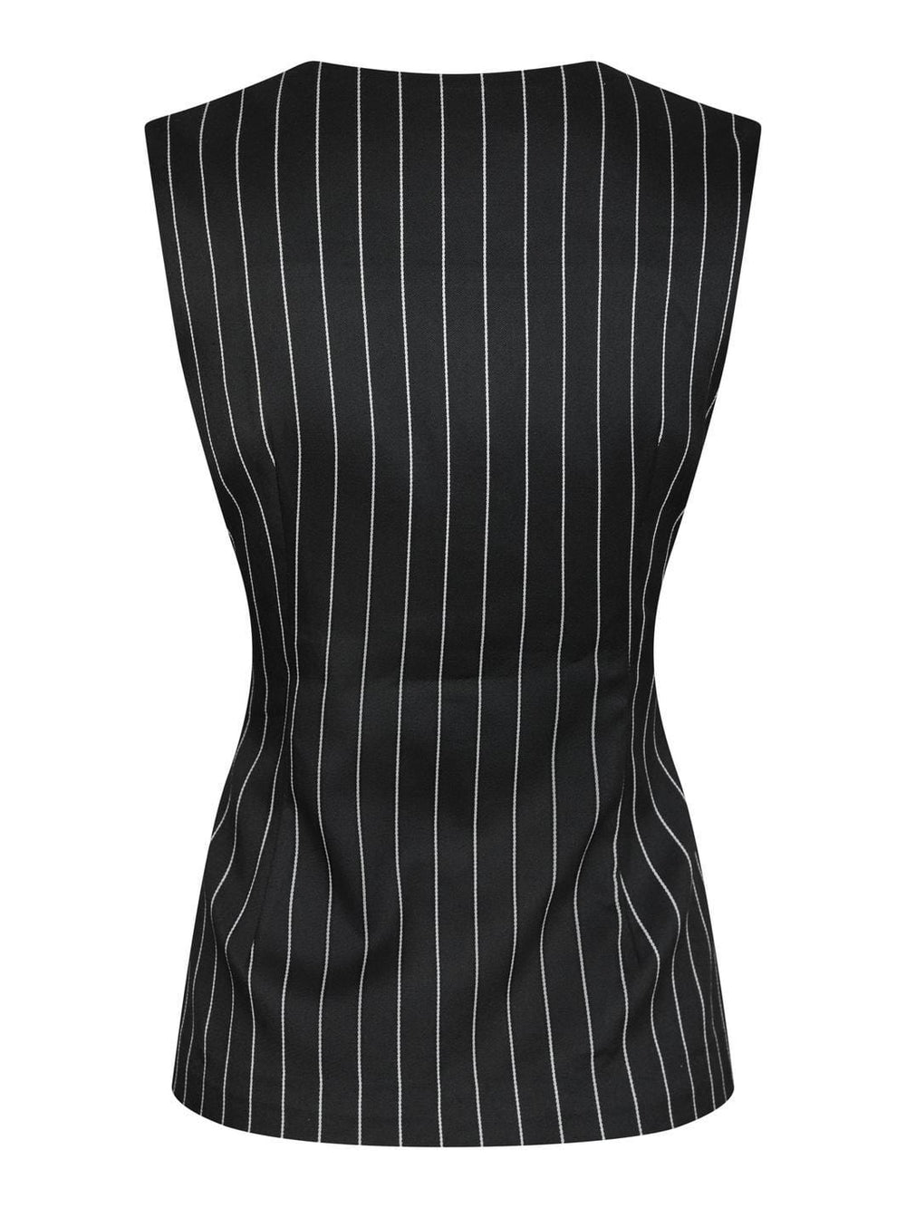 Forudbestilling - Yellow Lane - Alva Stripe Waistcoat 165673 - 100 - Black Veste 