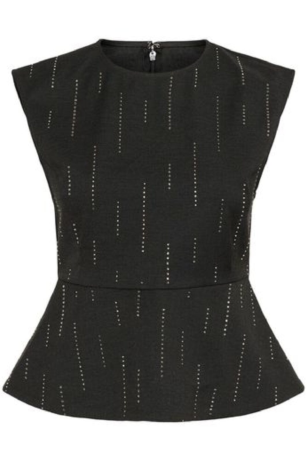 Gestuz - Gzadira Peplum Top 10910709 - 100494 - Dark Grey Melange Bluser 