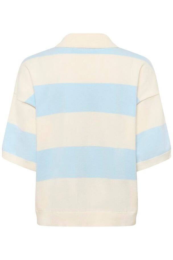 Gestuz - Gzmaia Ss Polo Pullover 10911141 - 109362 - Blue Finch Striped Strikbluser 
