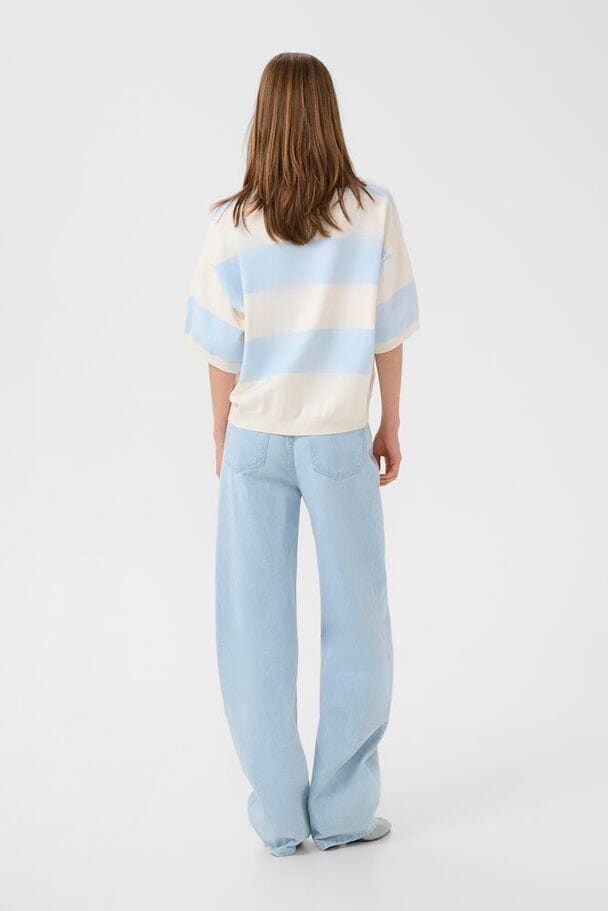 Gestuz - Gzmaia Ss Polo Pullover 10911141 - 109362 - Blue Finch Striped Strikbluser 