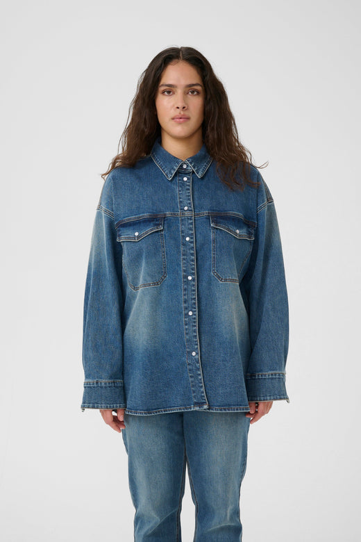 Gestuz - Gzviva Oz Shirt 10910575 - 108303 - Vintage Blue Denim Skjorter 