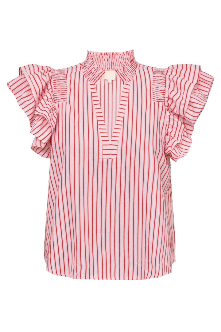 Gossia - Dalilago Blouse - Creme Red Stripes Bluser 