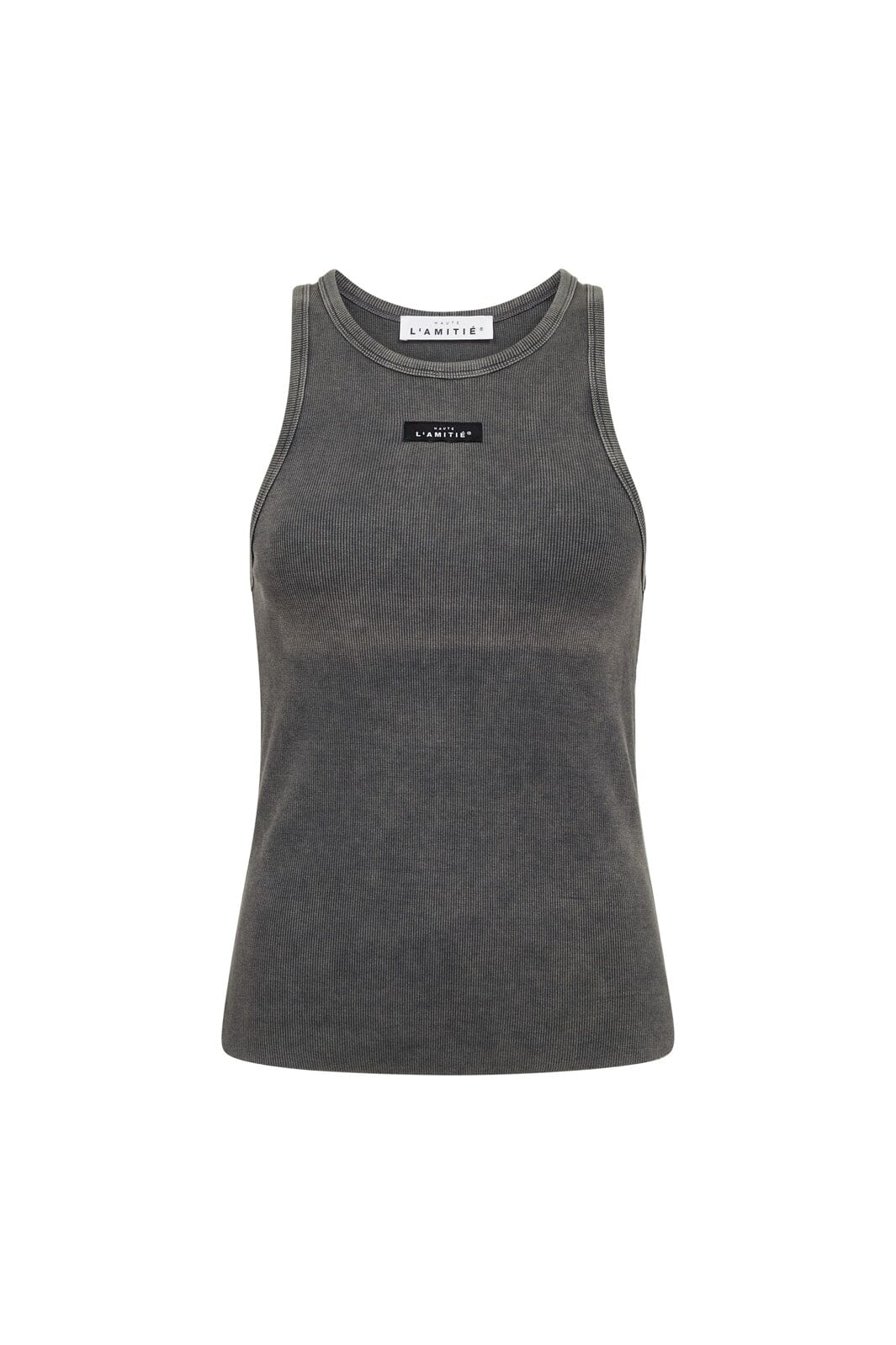Haute L'Amitié - Acid Rib Badge Tank HL10510 - Black Acid Wash