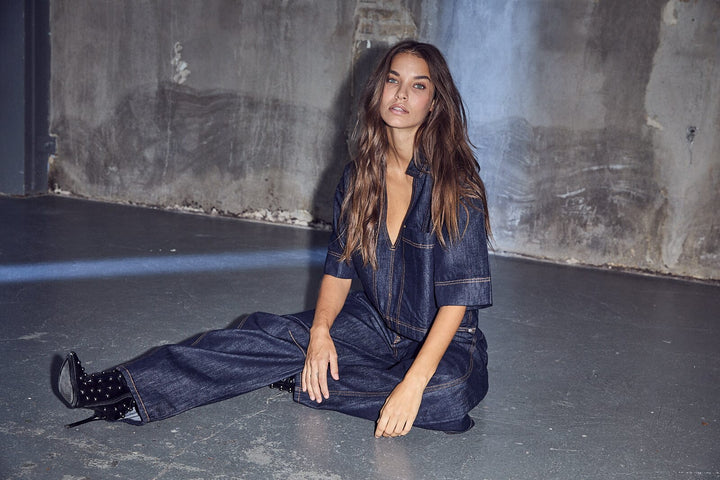 Haute L'Amitié - Drew Denim Top Unwashed HL10556 - Unwashed Denim Skjorter 